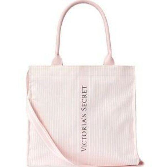 Victoria's Secret Pink Striped Tote Bag New - Picture 1 of 7